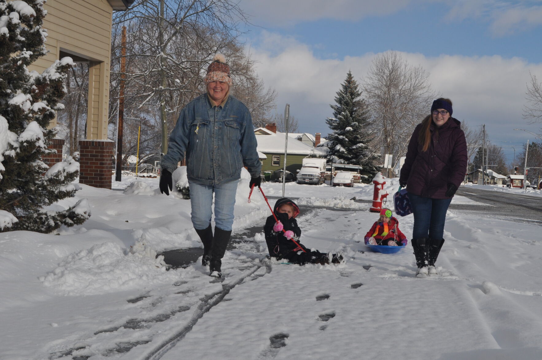 Sled Ride To School